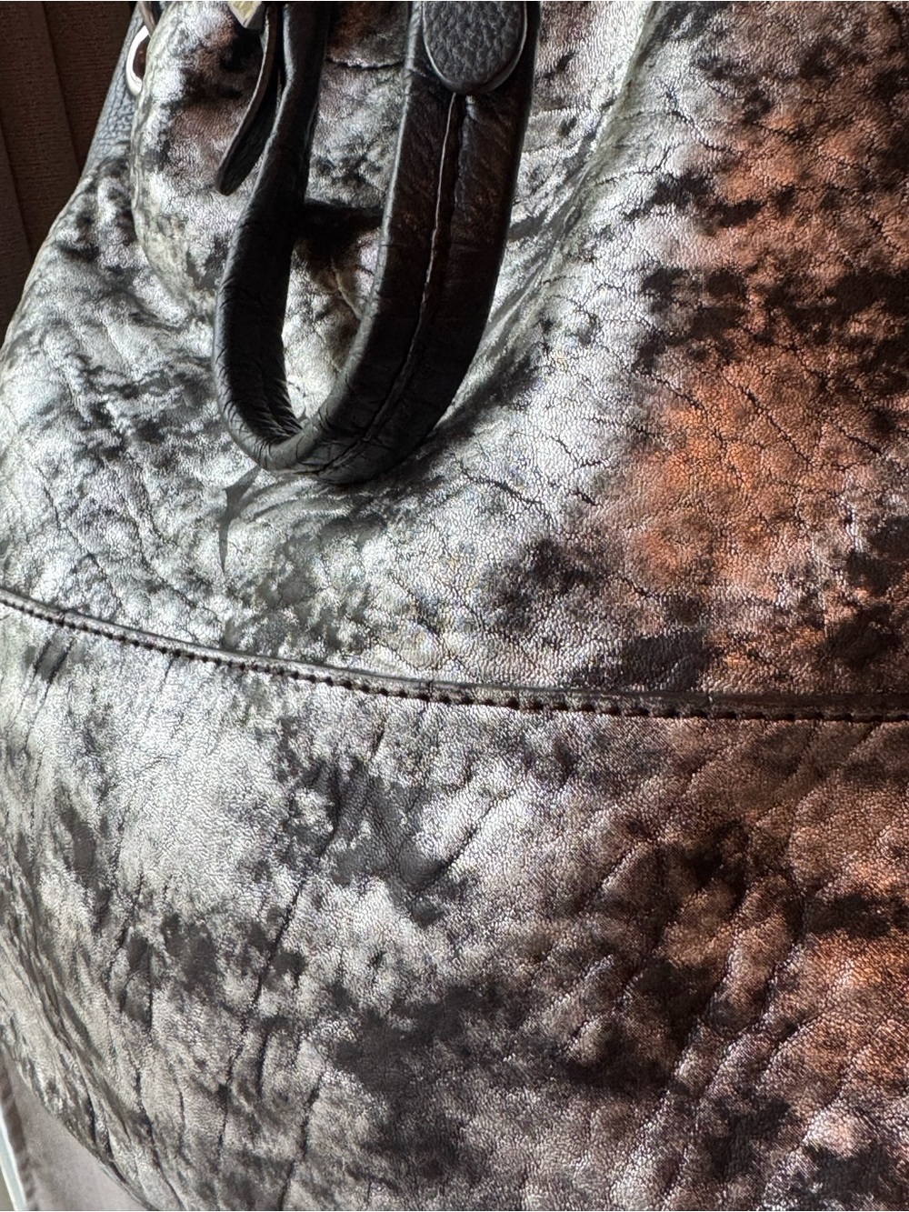 orYANY Marbled Gray & Black Leather Shoulder Tote Bag - Picture 7 of 13
